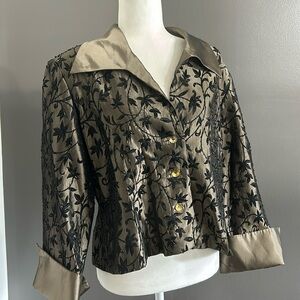 J.S. Collections green/black Beaded Blazer